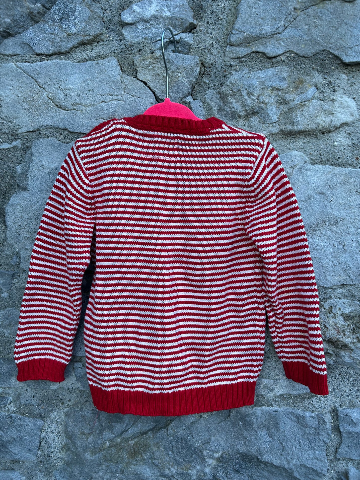 Reindeer red stripy jumper 18-24m (86-92cm)