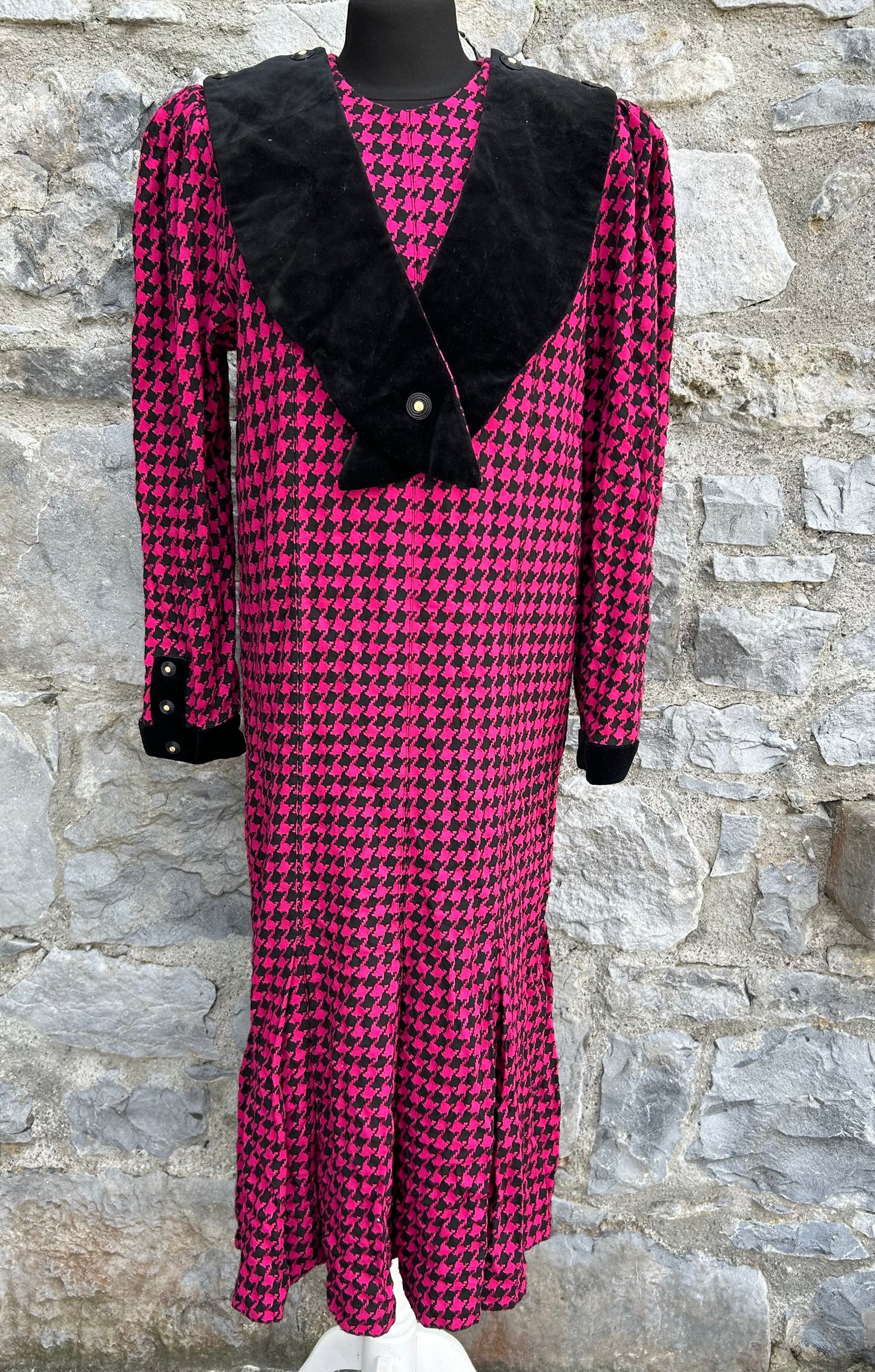 80s pink gingham dress uk 10