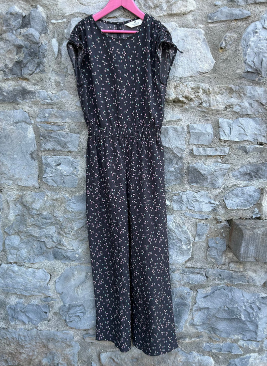 Black tiny Flowers jumpsuit 11-12y (146-152cm)