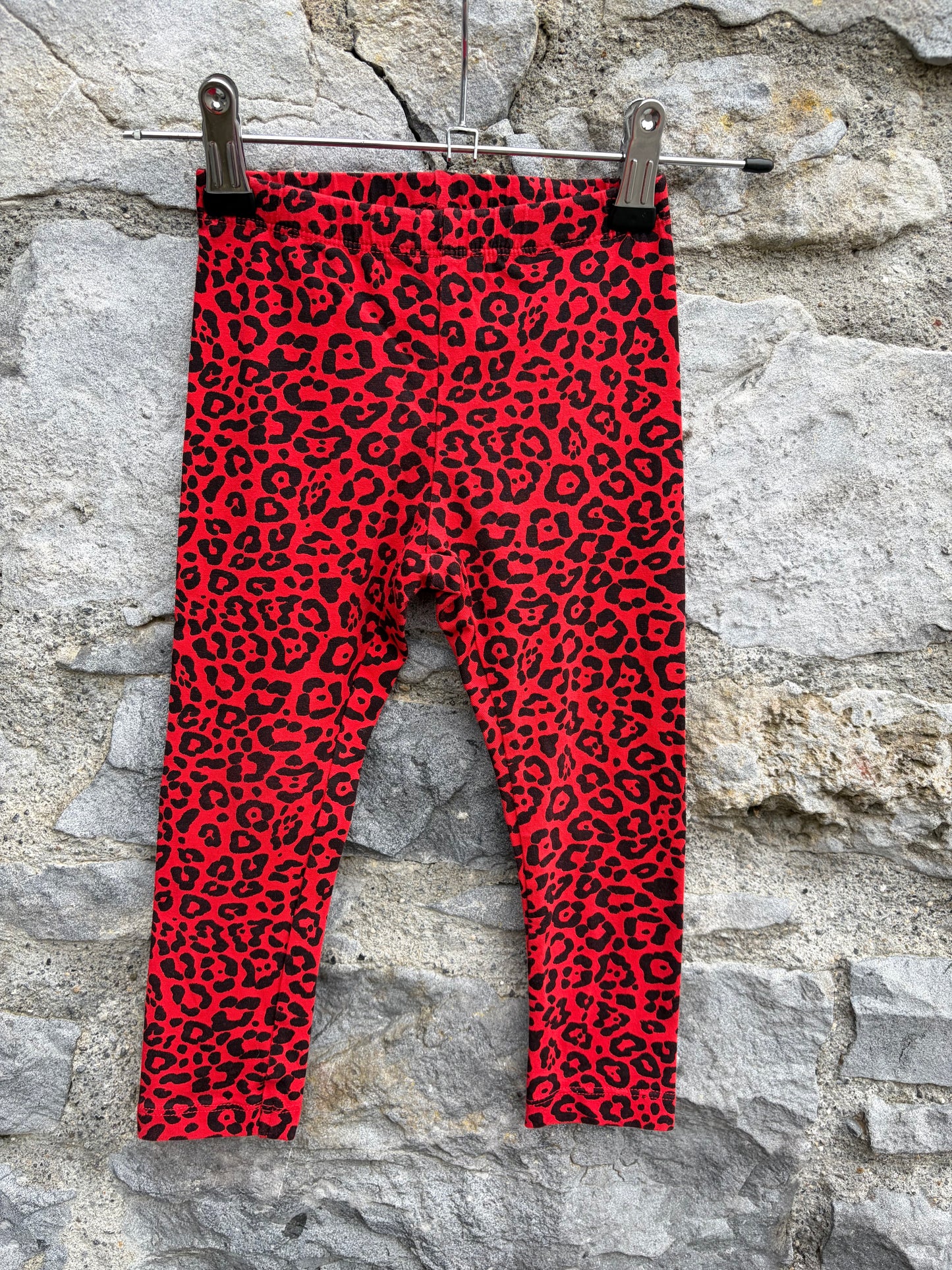 Red leopard print leggings 2-3y (92-98cm)