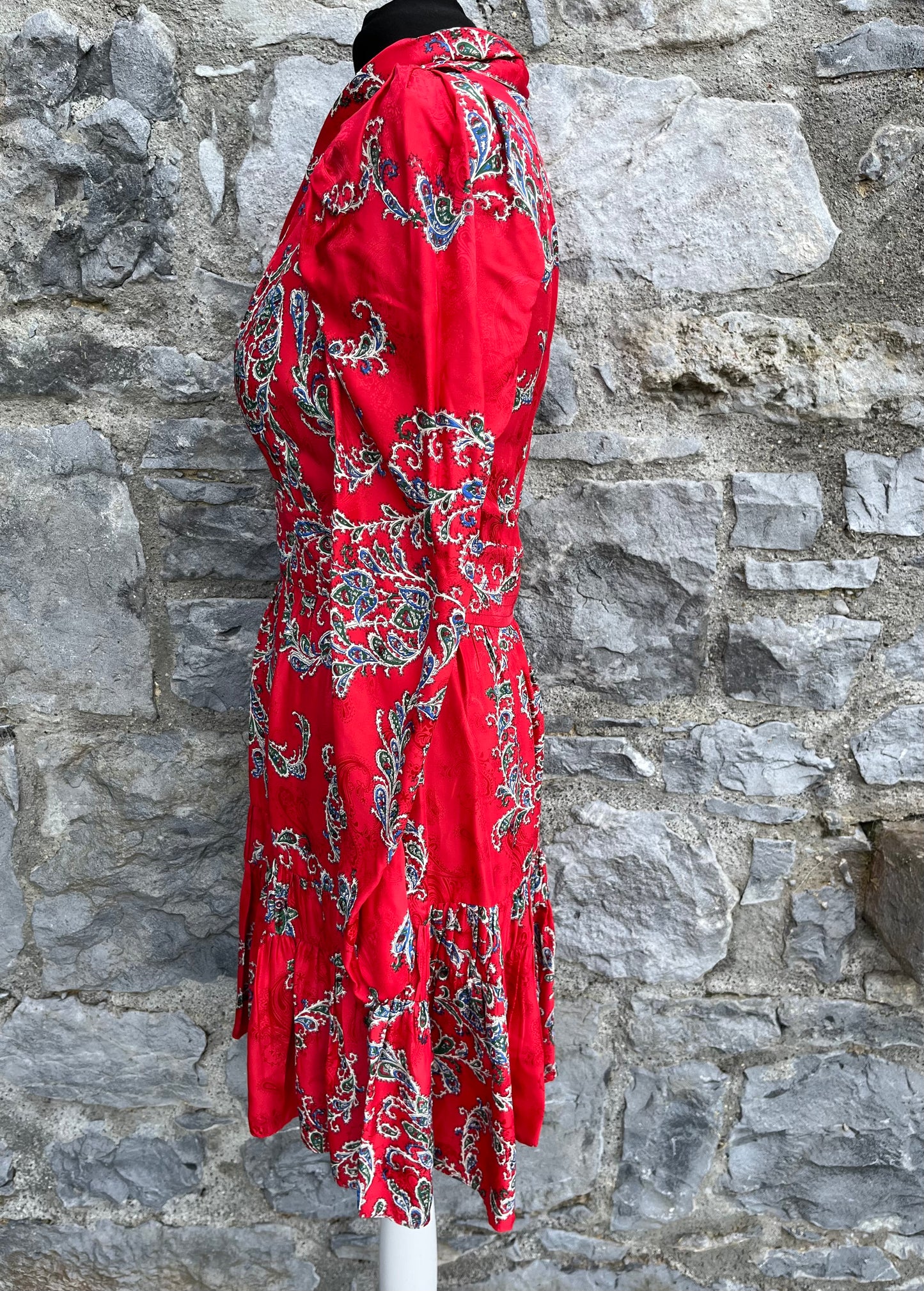 Red floral dress uk 6-8