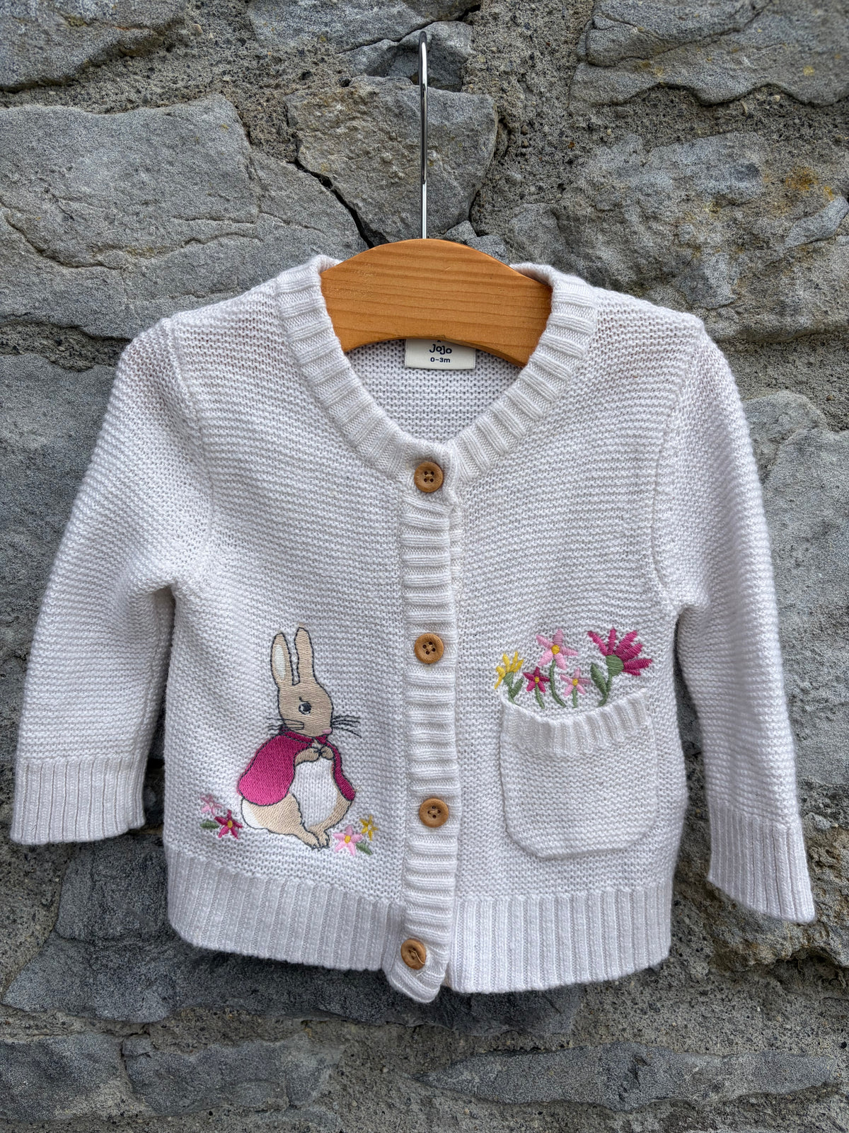 Peter rabbit white cardigan 0-3m (56-62cm)