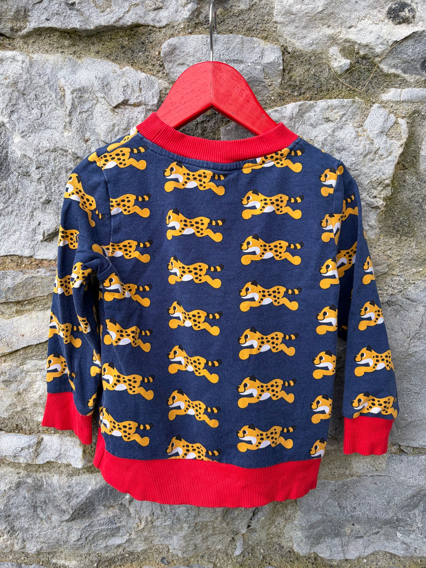 Cheetah navy Sweatshirt 2-3y (92-98cm)