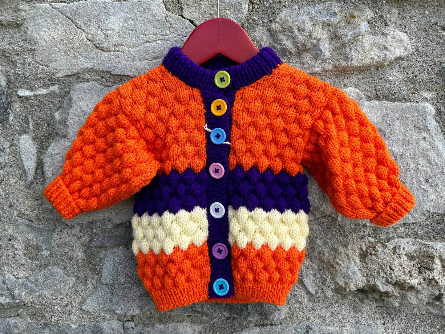 Orange bubble knit cardigan  9-12m (74-80cm)