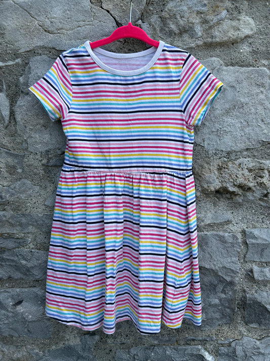 Rainbow stripes dress  4-5y (104-110cm)