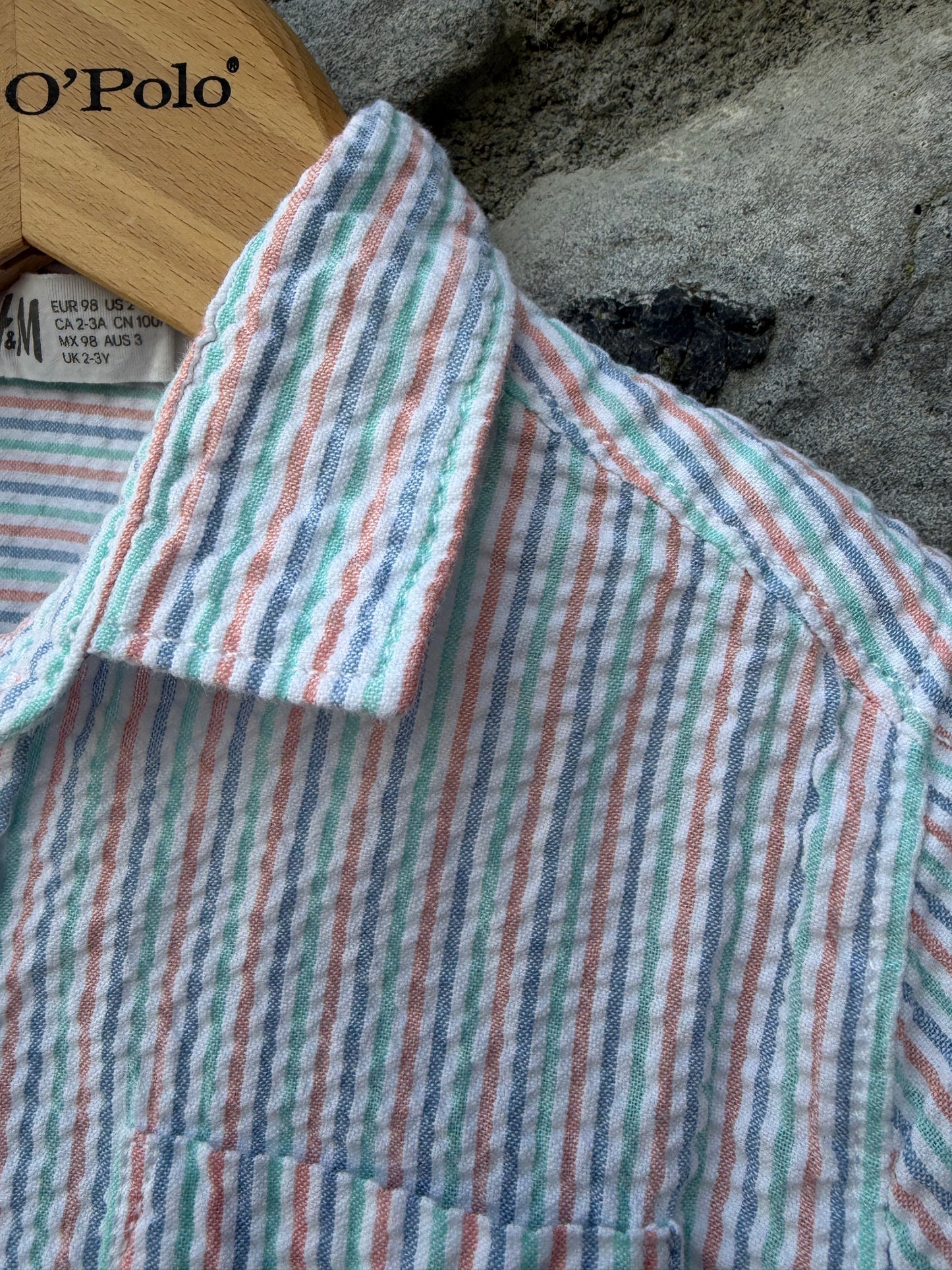 Colourful skinny stripes shirt  2-3y (92-98cm)