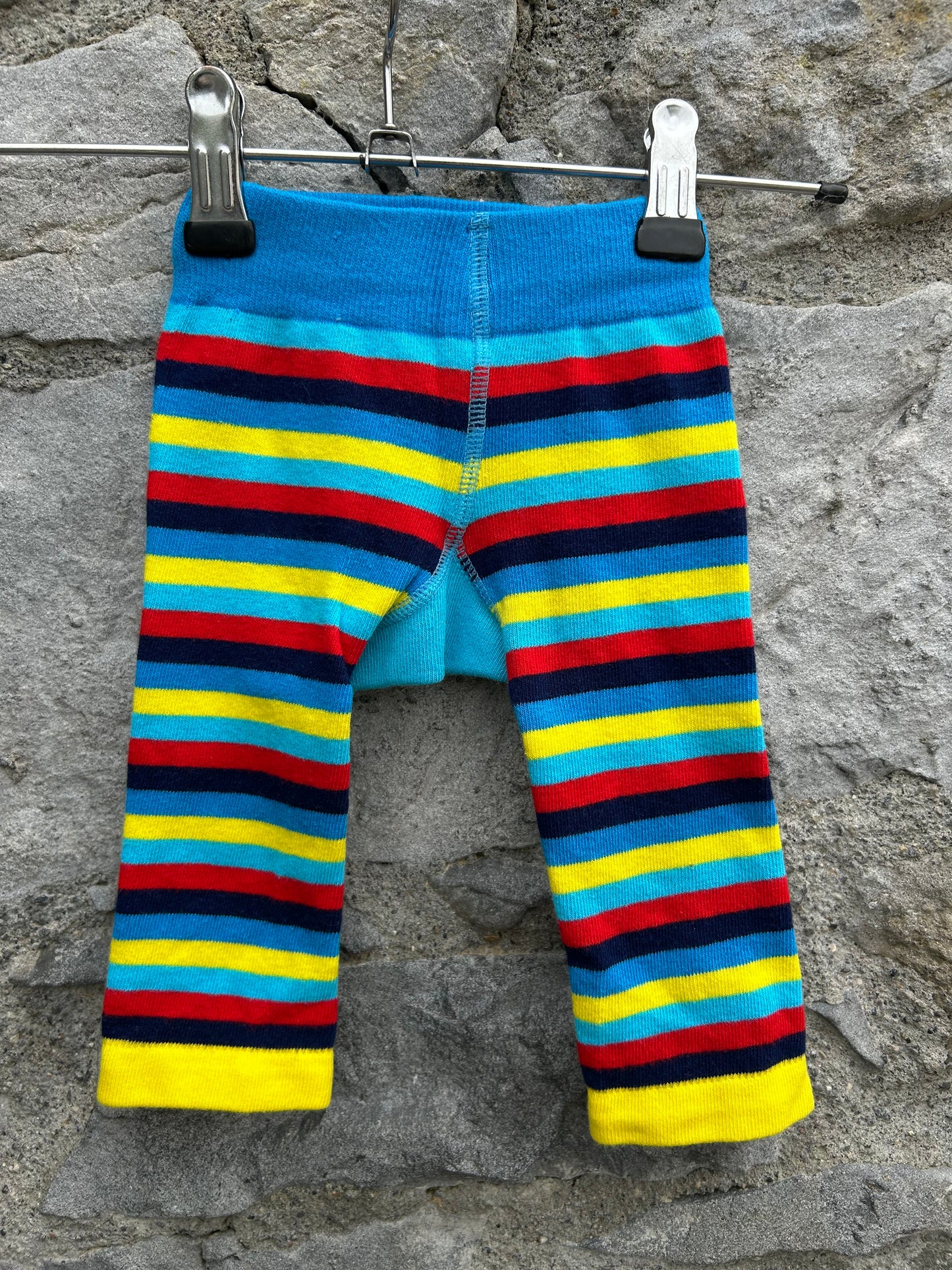 Colourful stripy tractor leggings  0-6m (56-68cm)