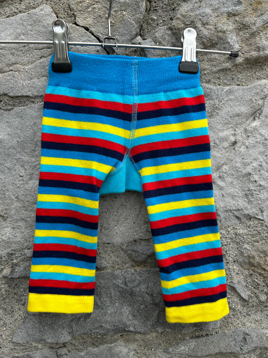 Colourful stripy tractor leggings  0-6m (56-68cm)