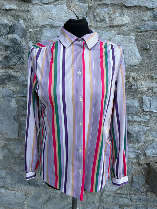 90s Purple stripy blouse uk 14