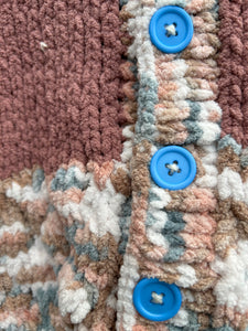Brown melange fleece cardigan  9-12m (74-80cm)
