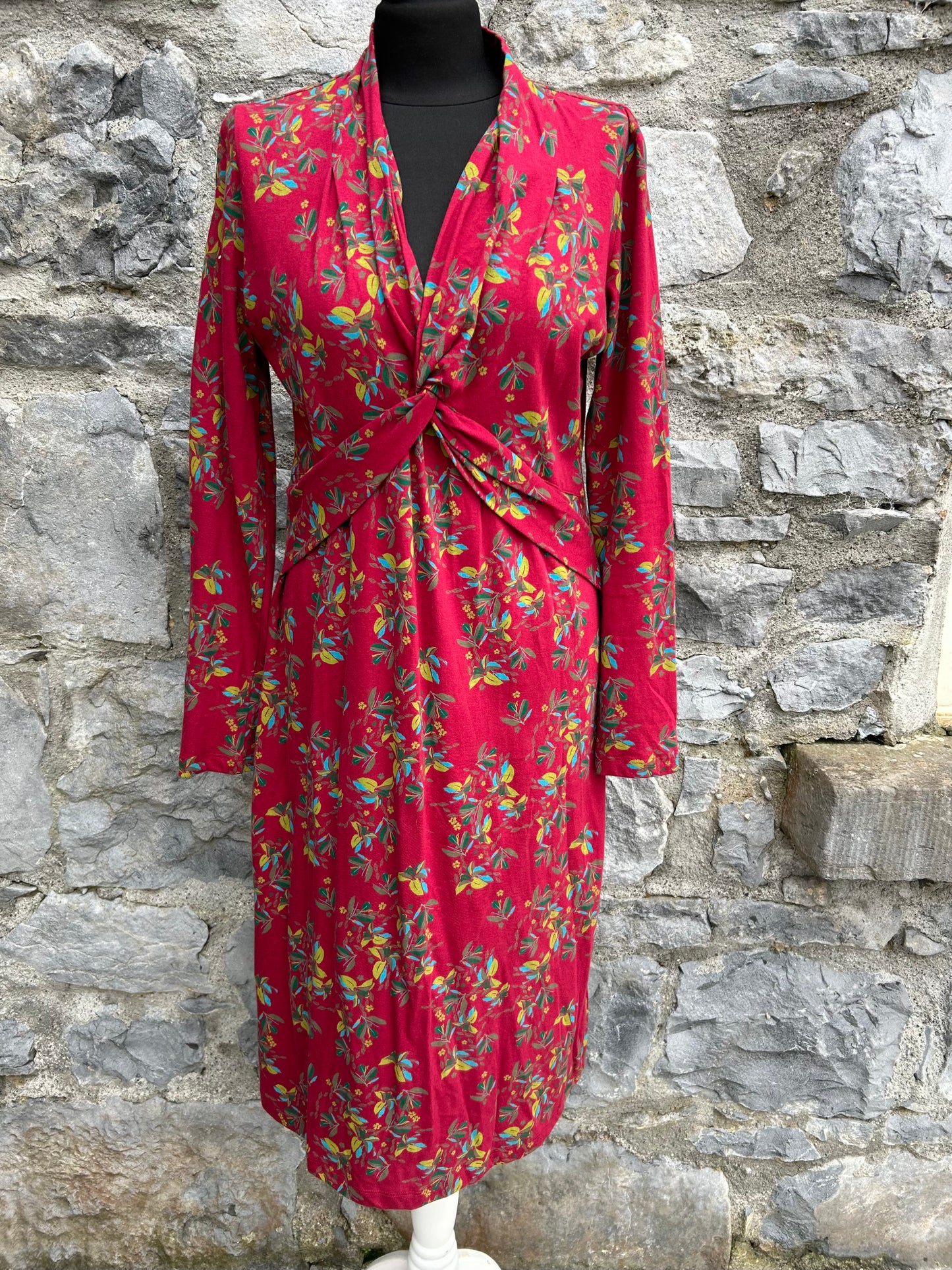 Red floral dress uk 12-14