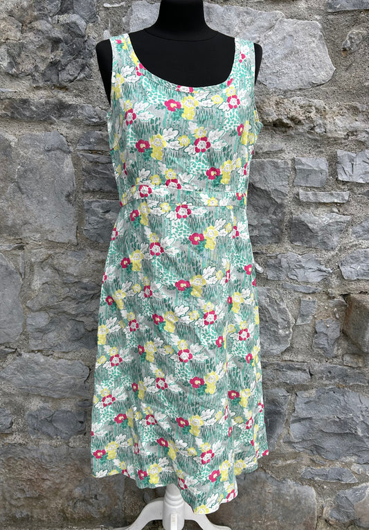 Green&grey floral dress uk 12