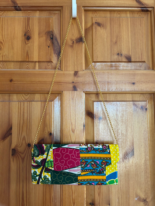 Colourful patchwork shoulder bag