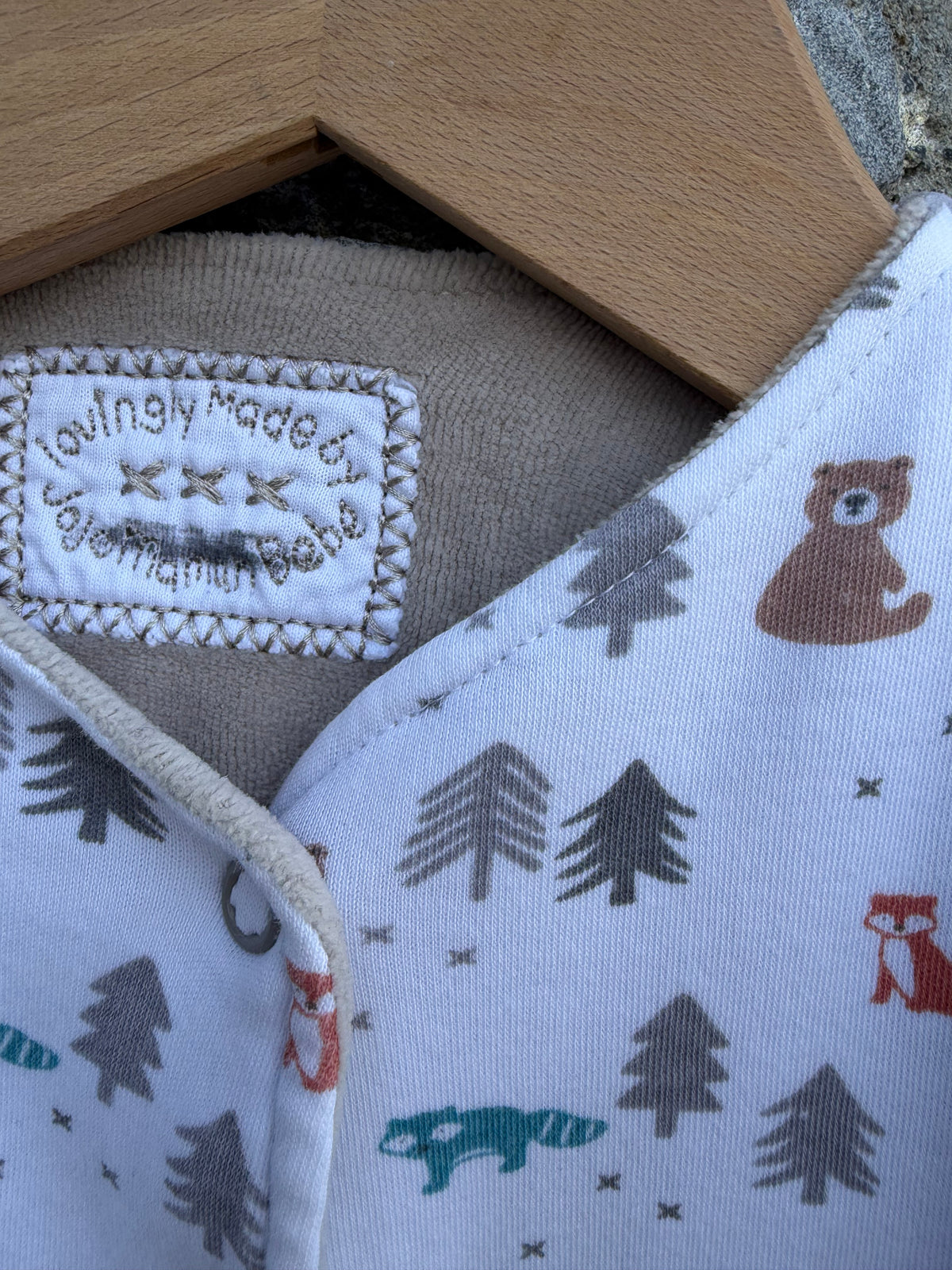 Woodland&beige reversible cardigan 6-9m (68-74cm)