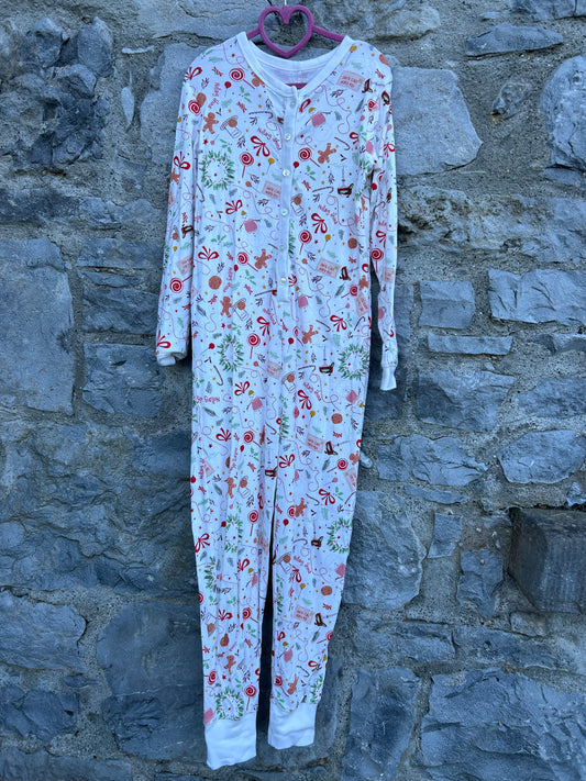 Holiday print white onesie  9-10y (134-140cm)