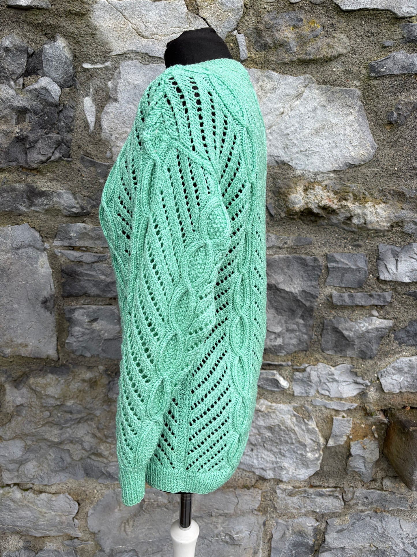 90s green hollow-out jumper uk 8-10