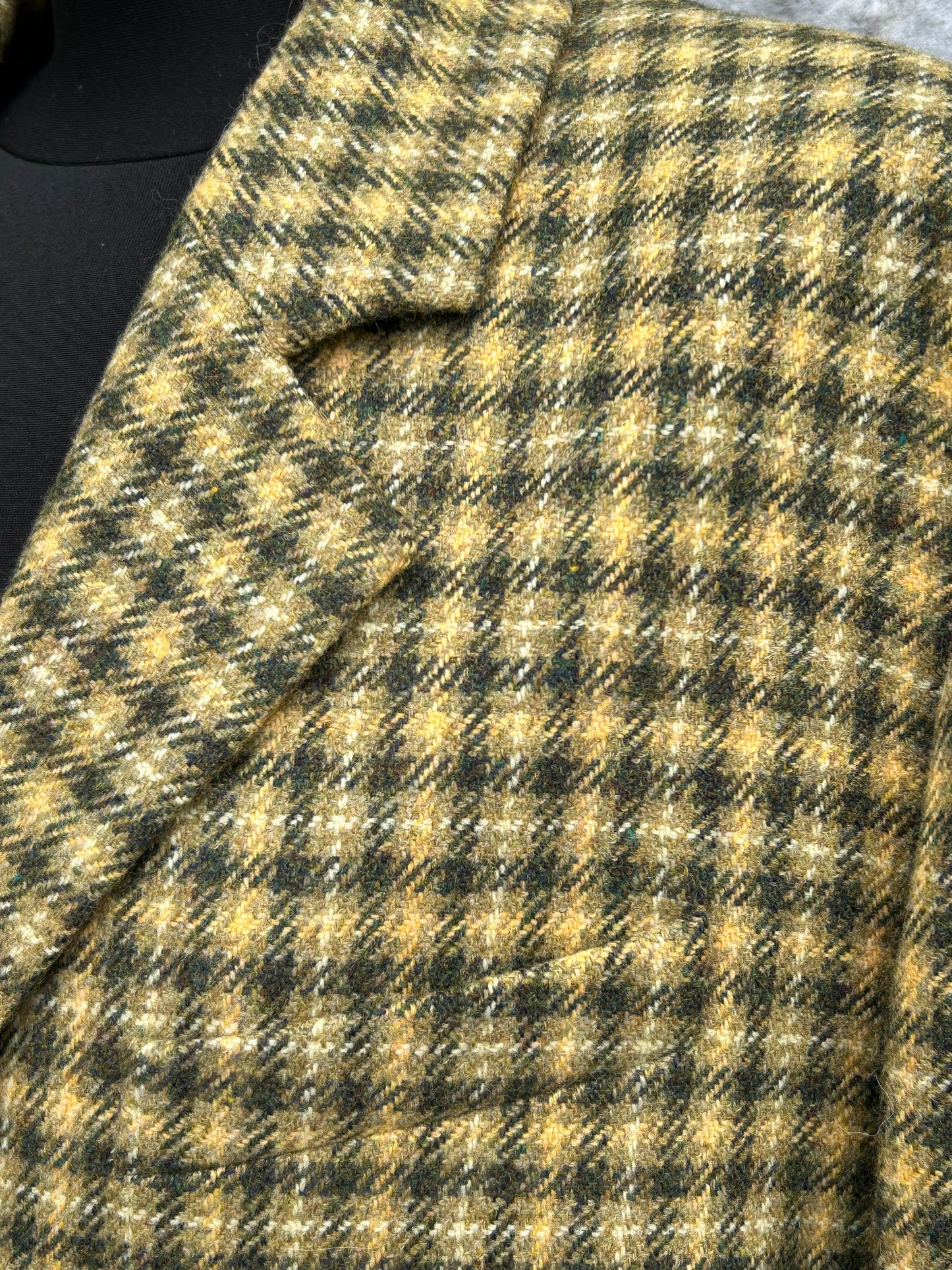 90s green&yellow check jacket uk 14