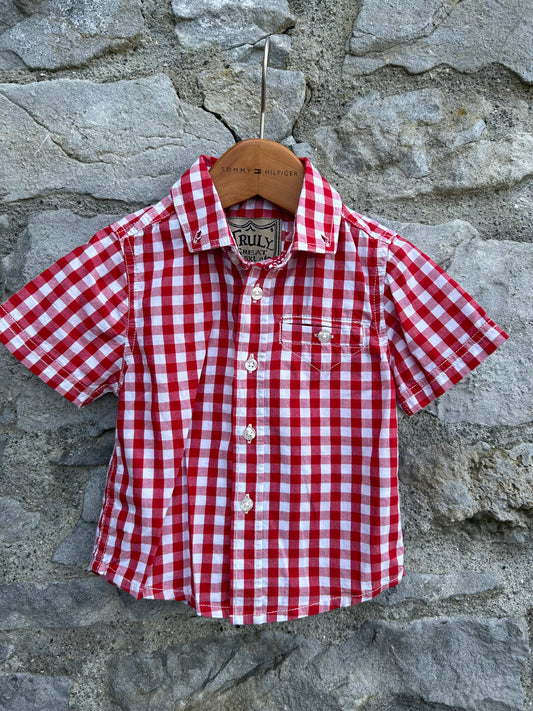 Red gingham shirt   9-12m (74-80cm)