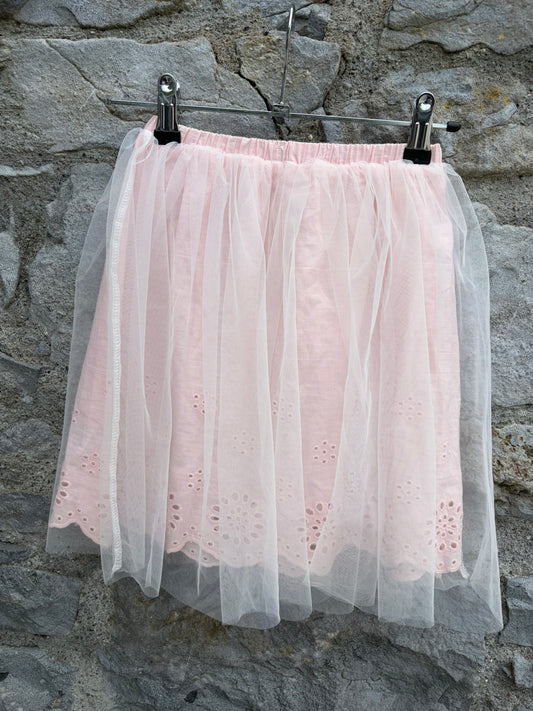 Pink skirt with tulle  4-5y (104-110cm)
