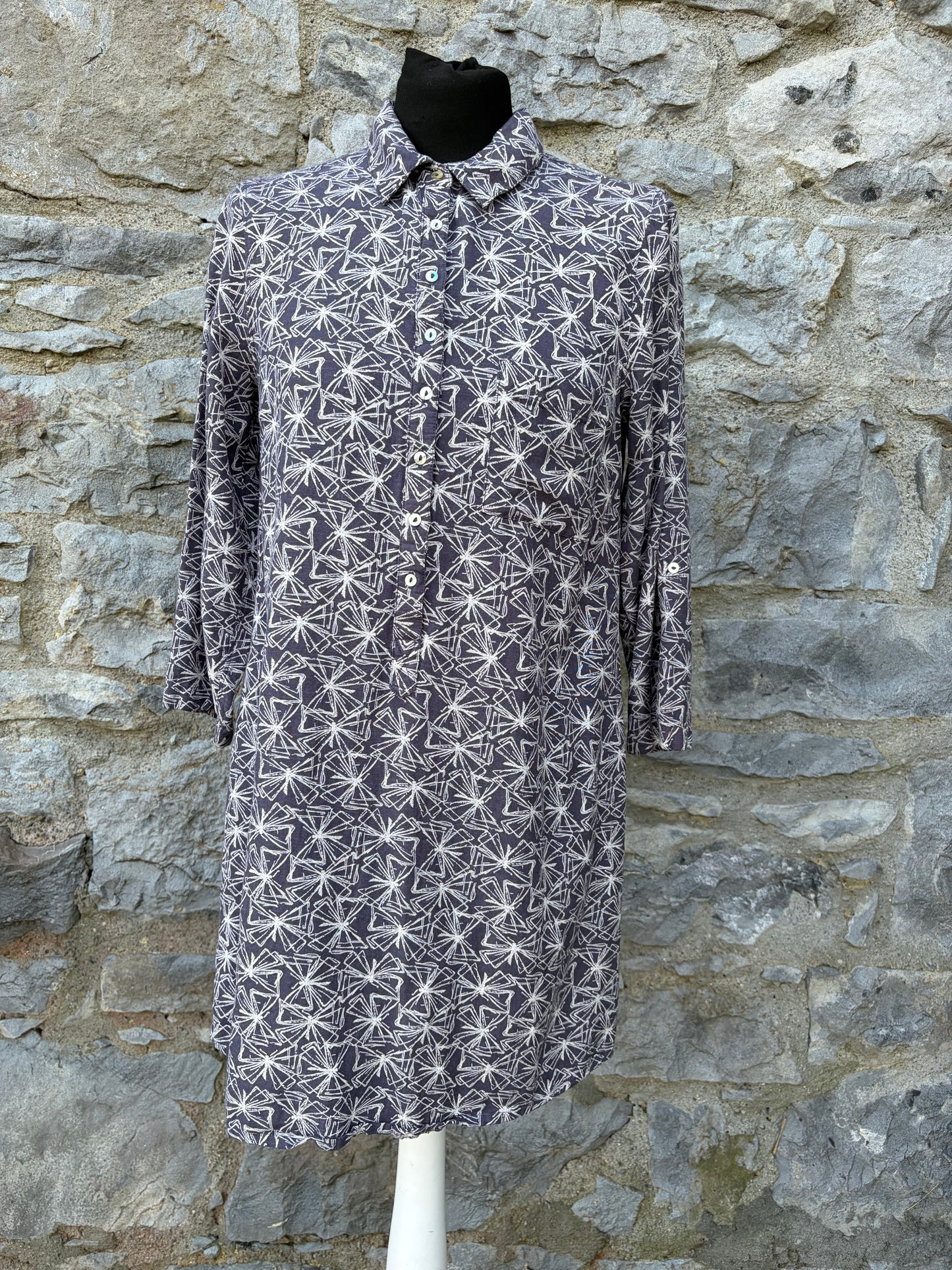 Grey&white patterned tunic uk 8