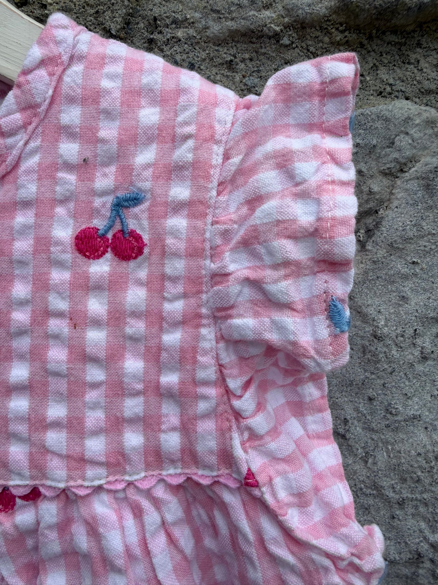 Cherry pink check top  2-3y (92-98cm)