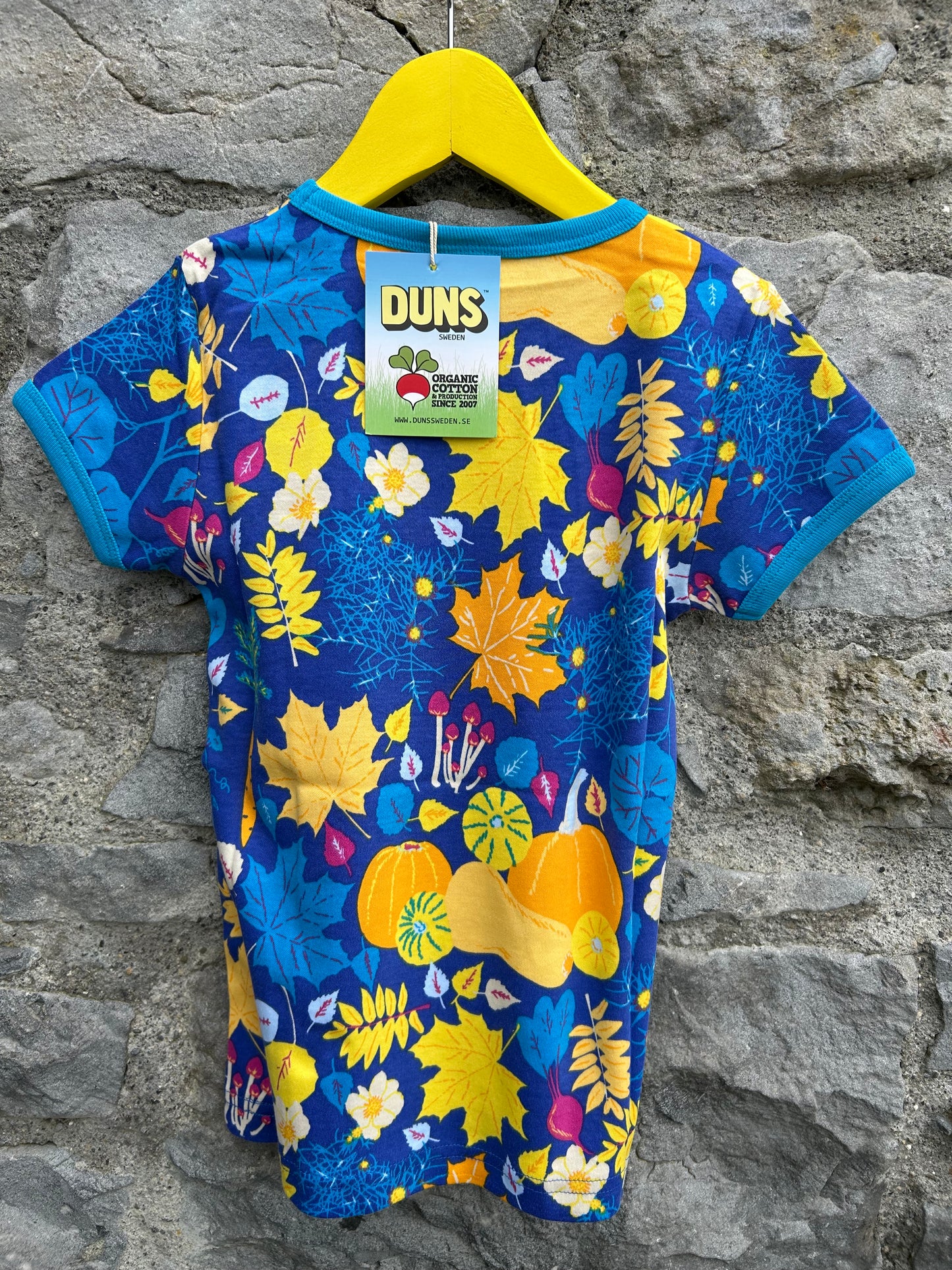 Top SS Fall Flowers Blue  7y (122cm)