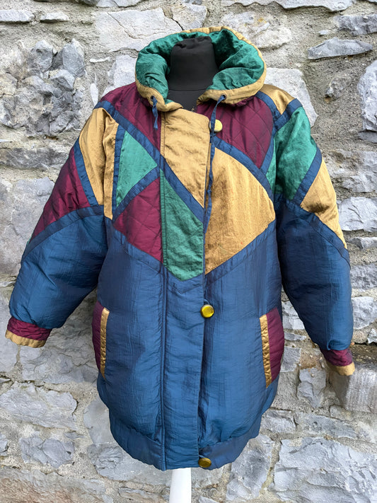 80s teal&gold winter jacket uk 12-14