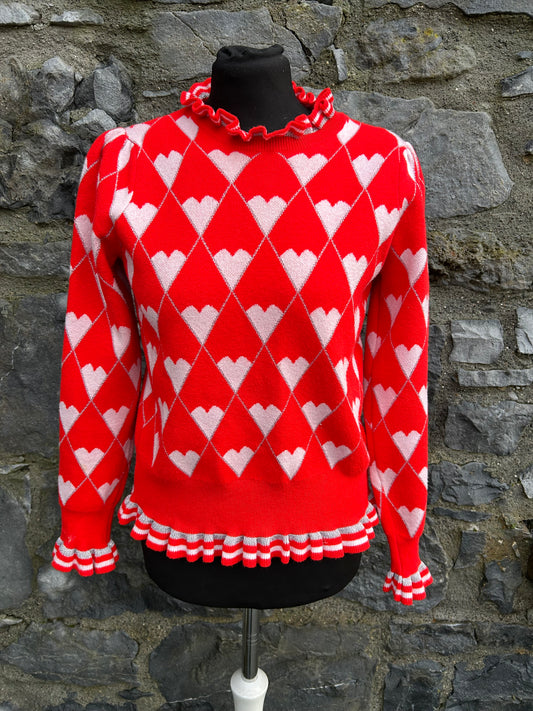 Pink hearts red jumper uk 12