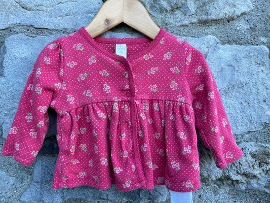 Pink dots&flowers cardigan 3-6m (62-68cm)