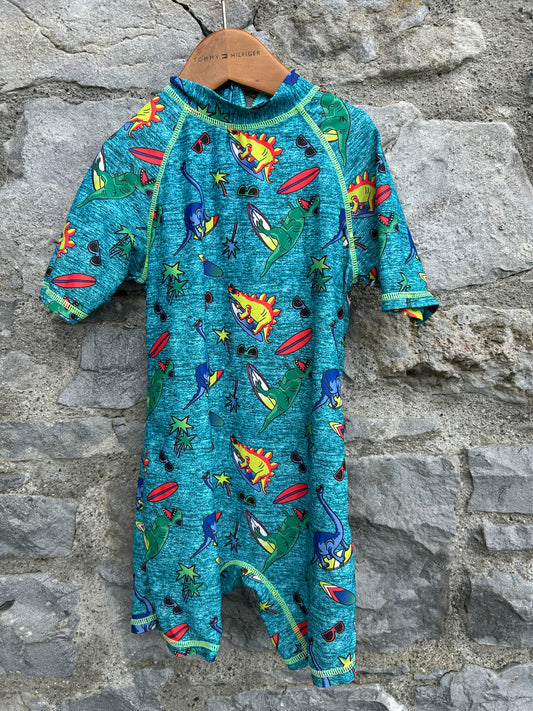 Surfing dinosaurs green swim suit 3-4y (98-104cm)