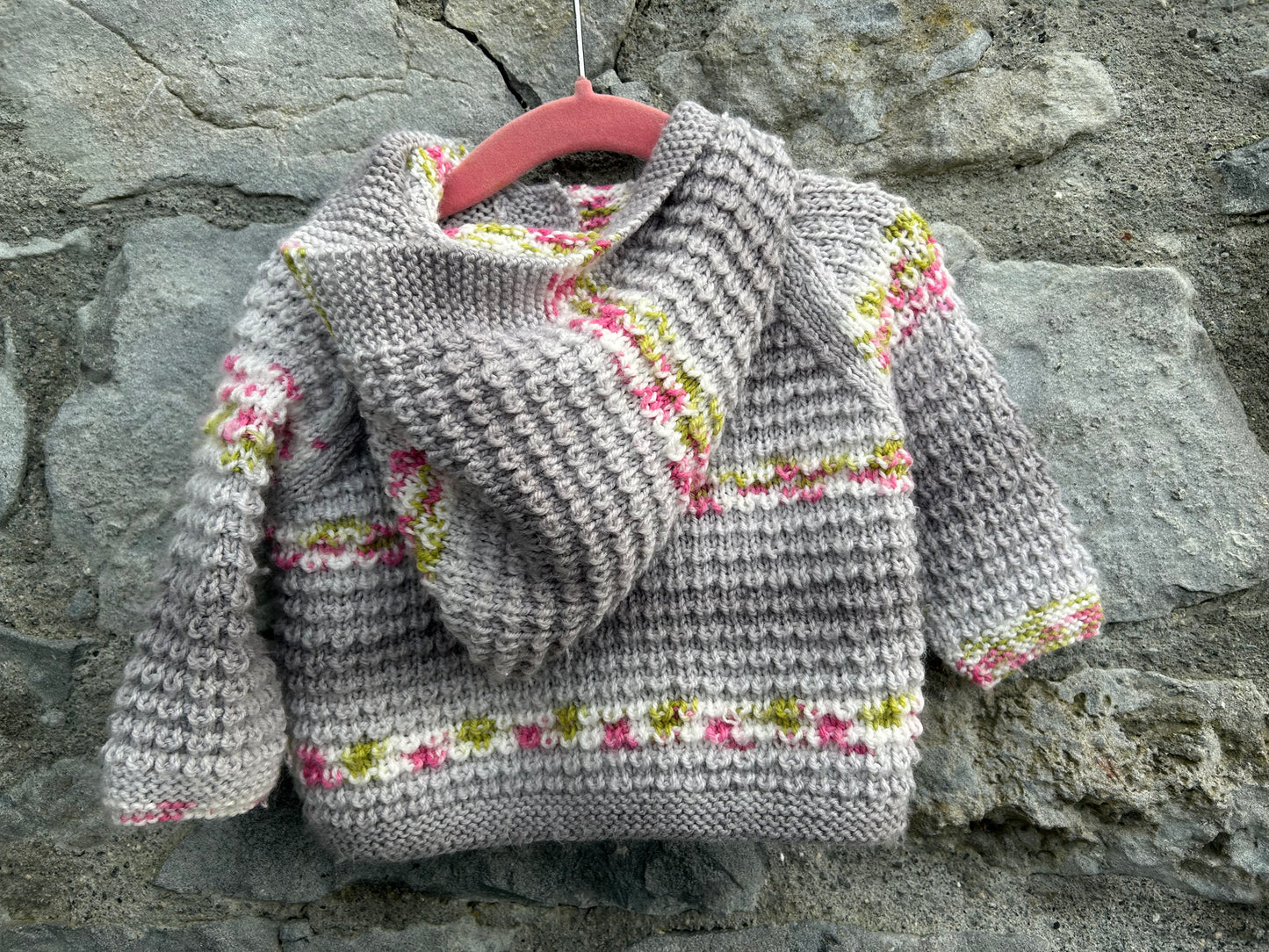 Grey hooded cardigan  3-6m (62-68cm)