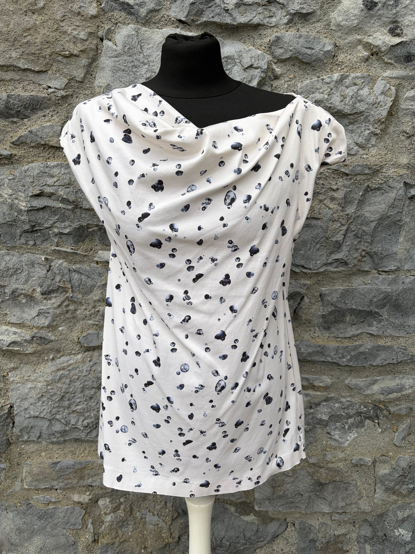 Spotty draped cowl neckline top uk 10