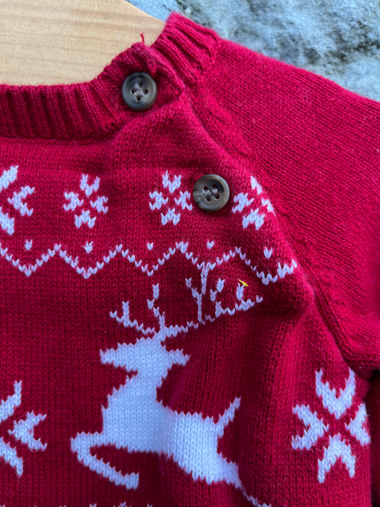 Red reindeer jumper  0-3m (56-62cm)