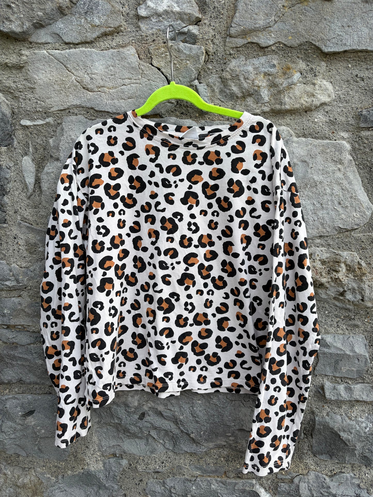 Leopard print ivory top  11-12y (146-152cm)