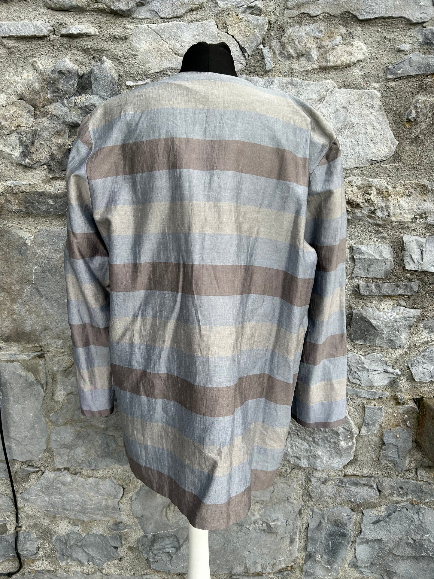 80s grey stripy blazer uk 16-18