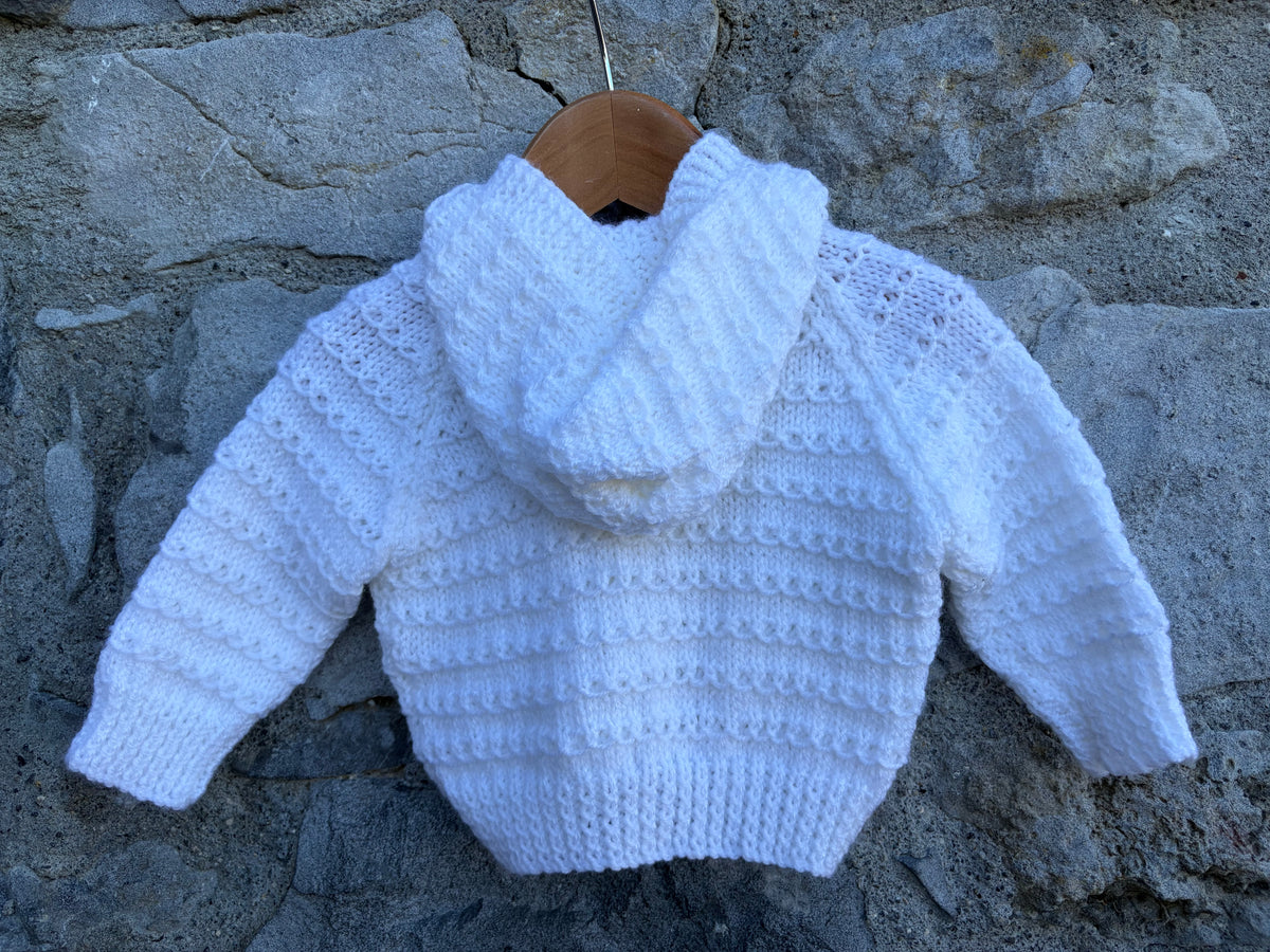 White hooded cardigan  3-6m (62-68cm)