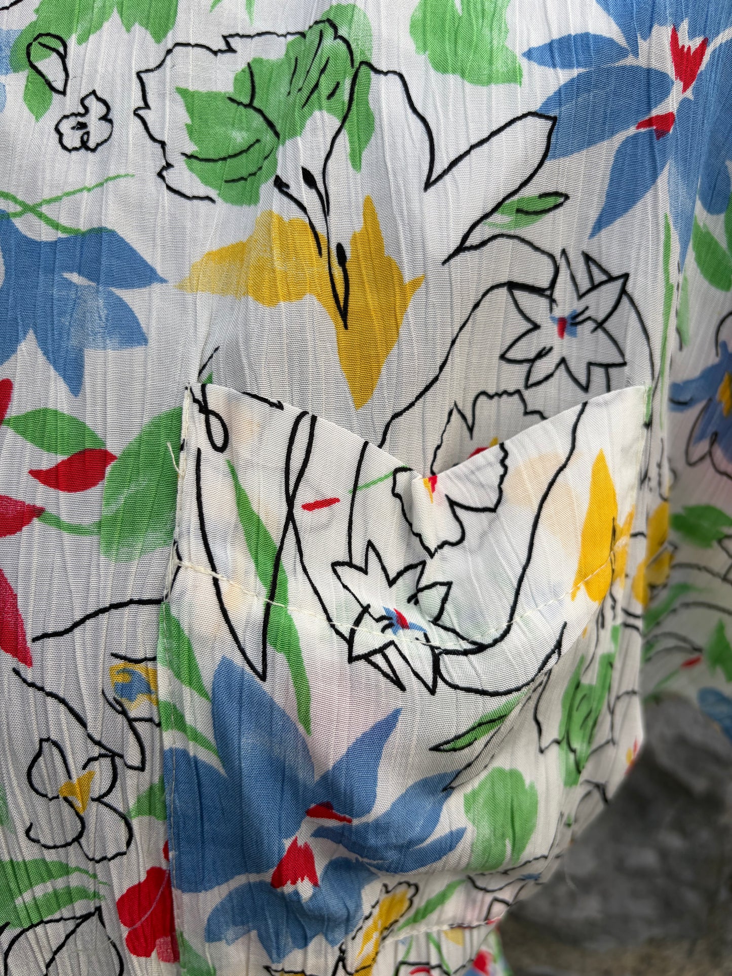 80s colourful flowers midi dress uk 8
