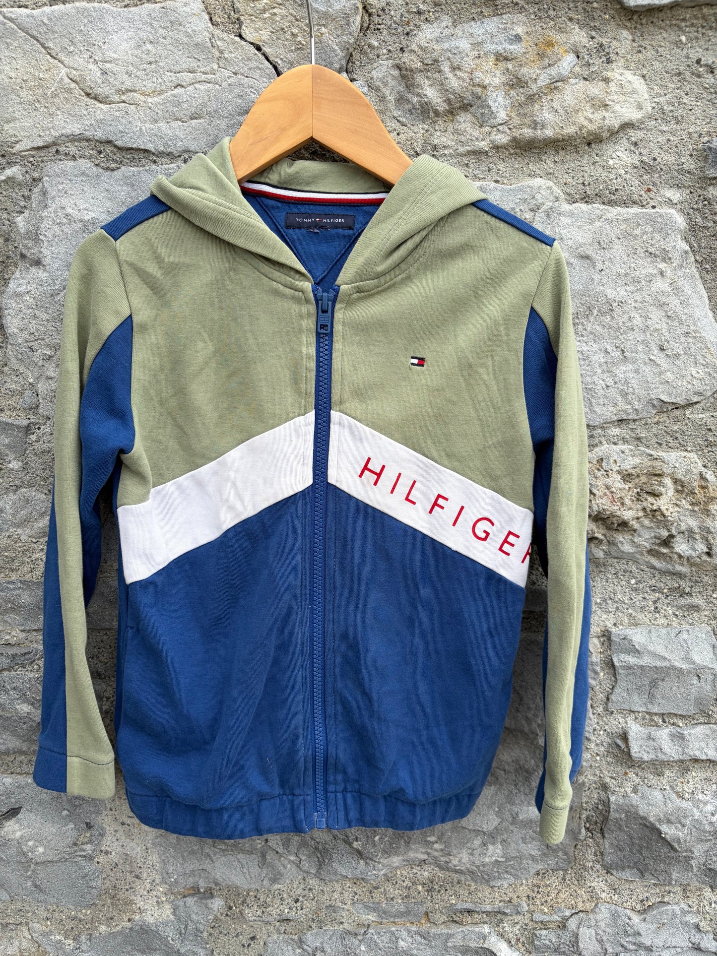 TH beige&navy hoodie  6-7y (116-122cm)
