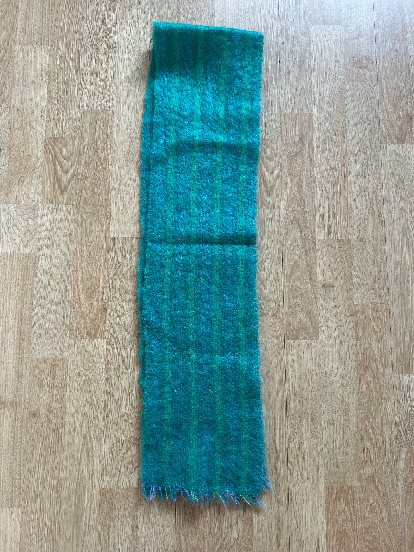 Green woolly scarf