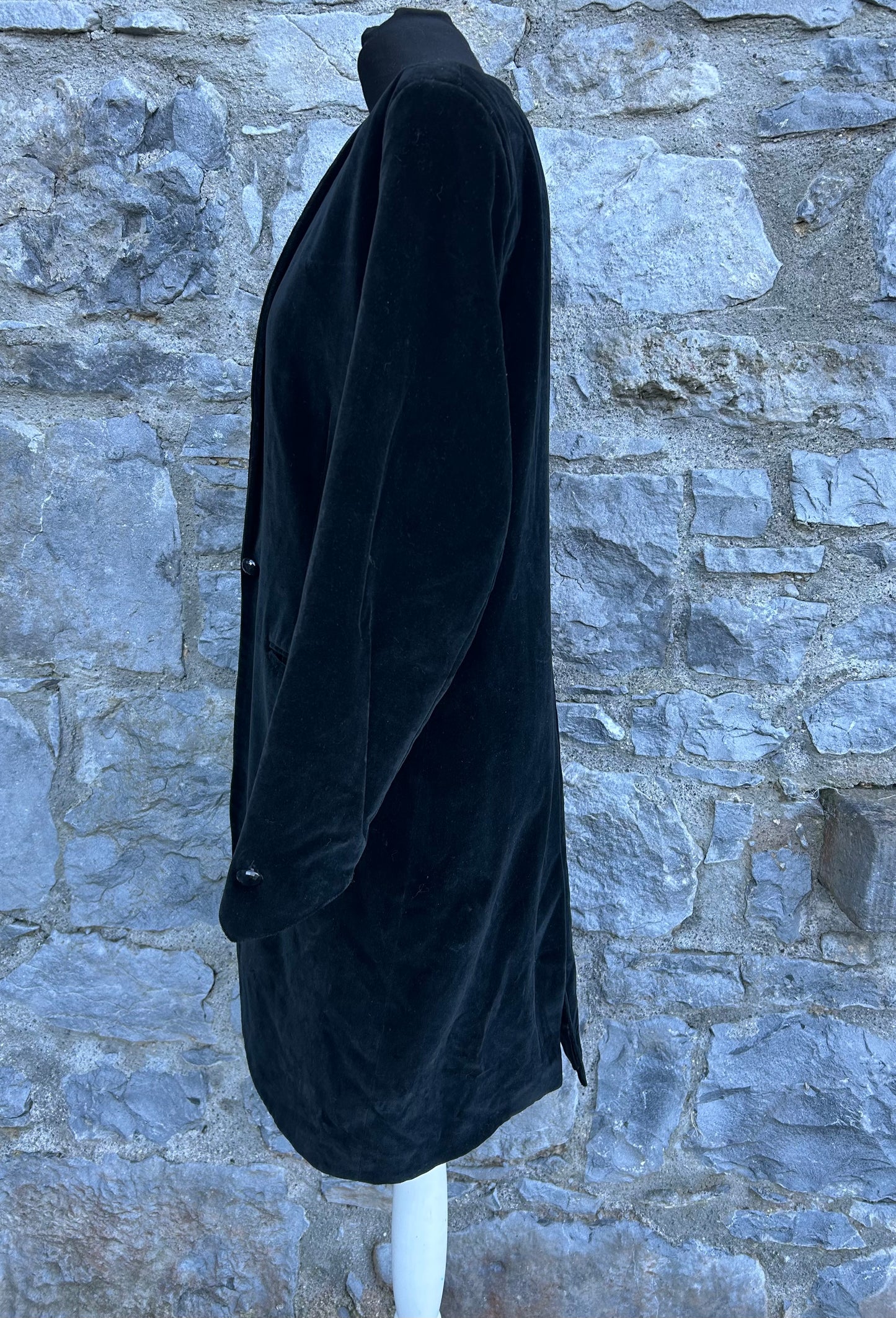 90s black velvet coat uk 12