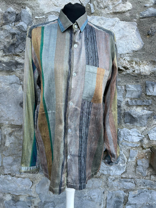 80s silver panels  shirts Medium