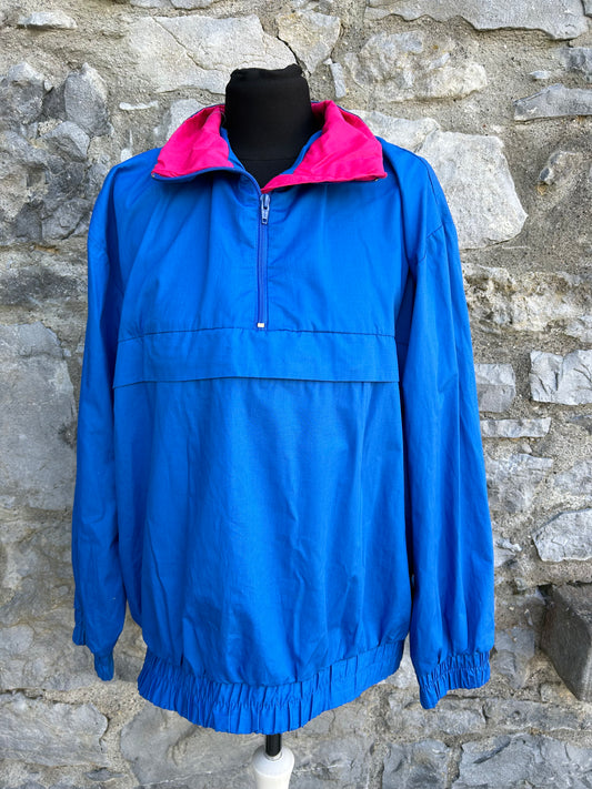 90s blue half zip jacket Small