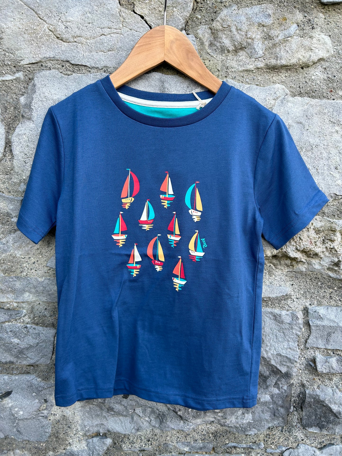 Sailing boats navy T-shirt 8y (128cm)