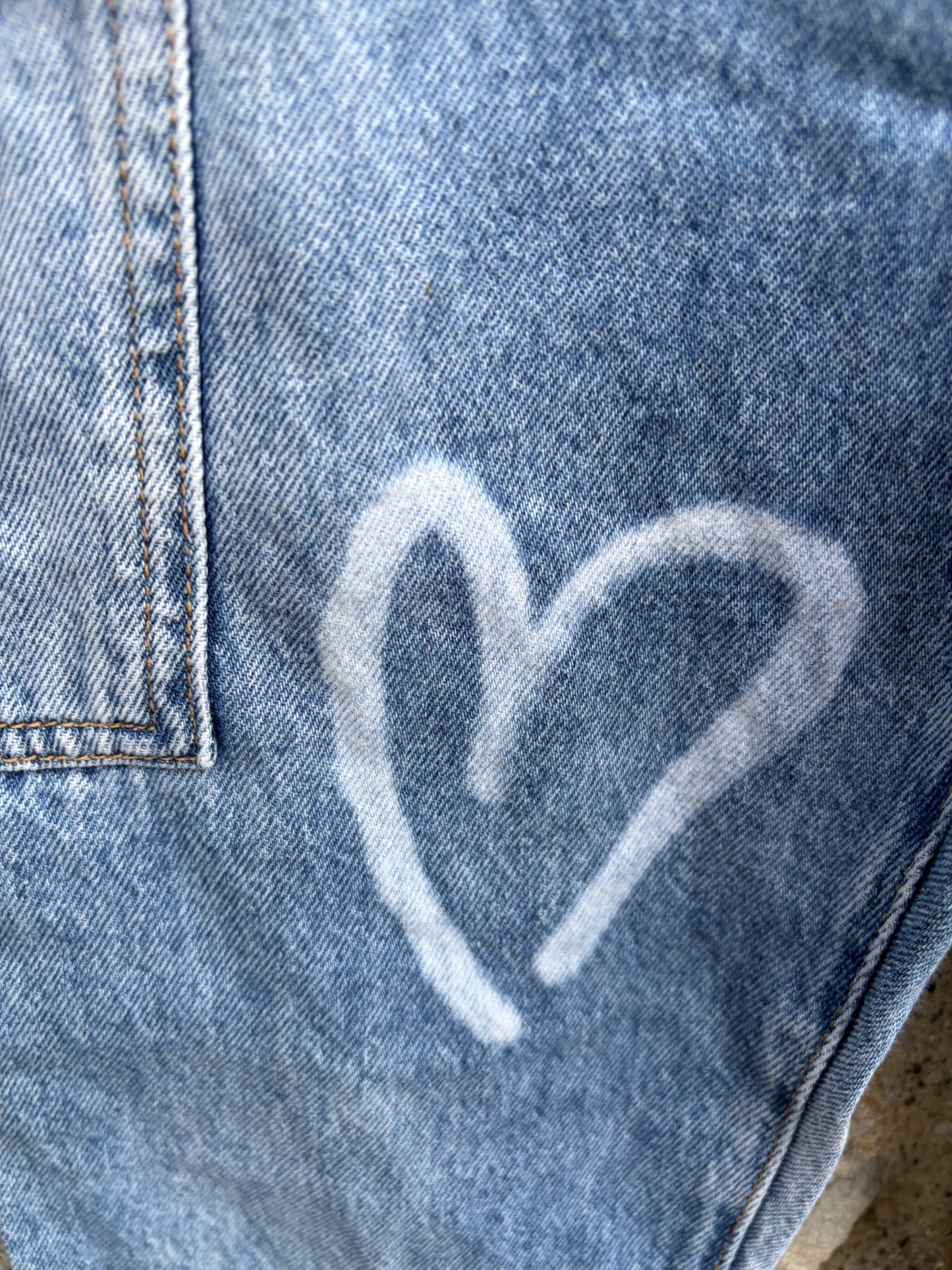 Hearts denim dungarees  9y (134cm)