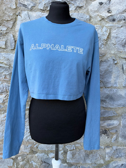 Blue cropped top uk 8-10