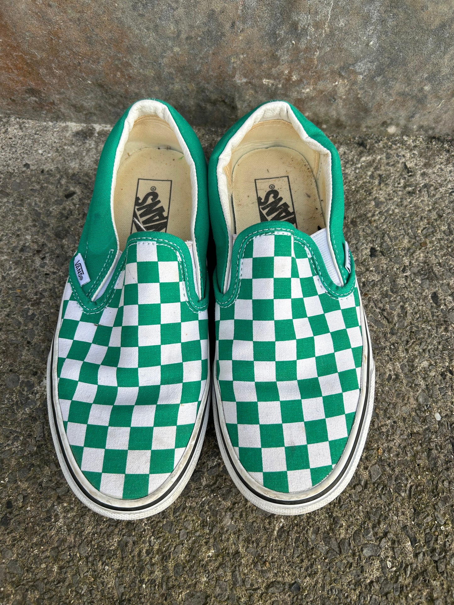 Green check trainers   uk 5 (eu 38)