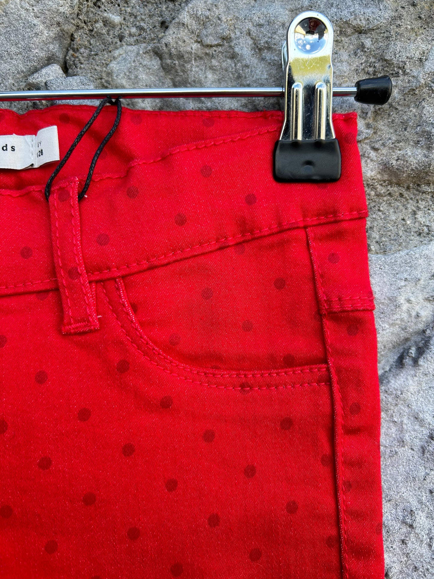 Red spotty skinny jeans 8y (128cm)