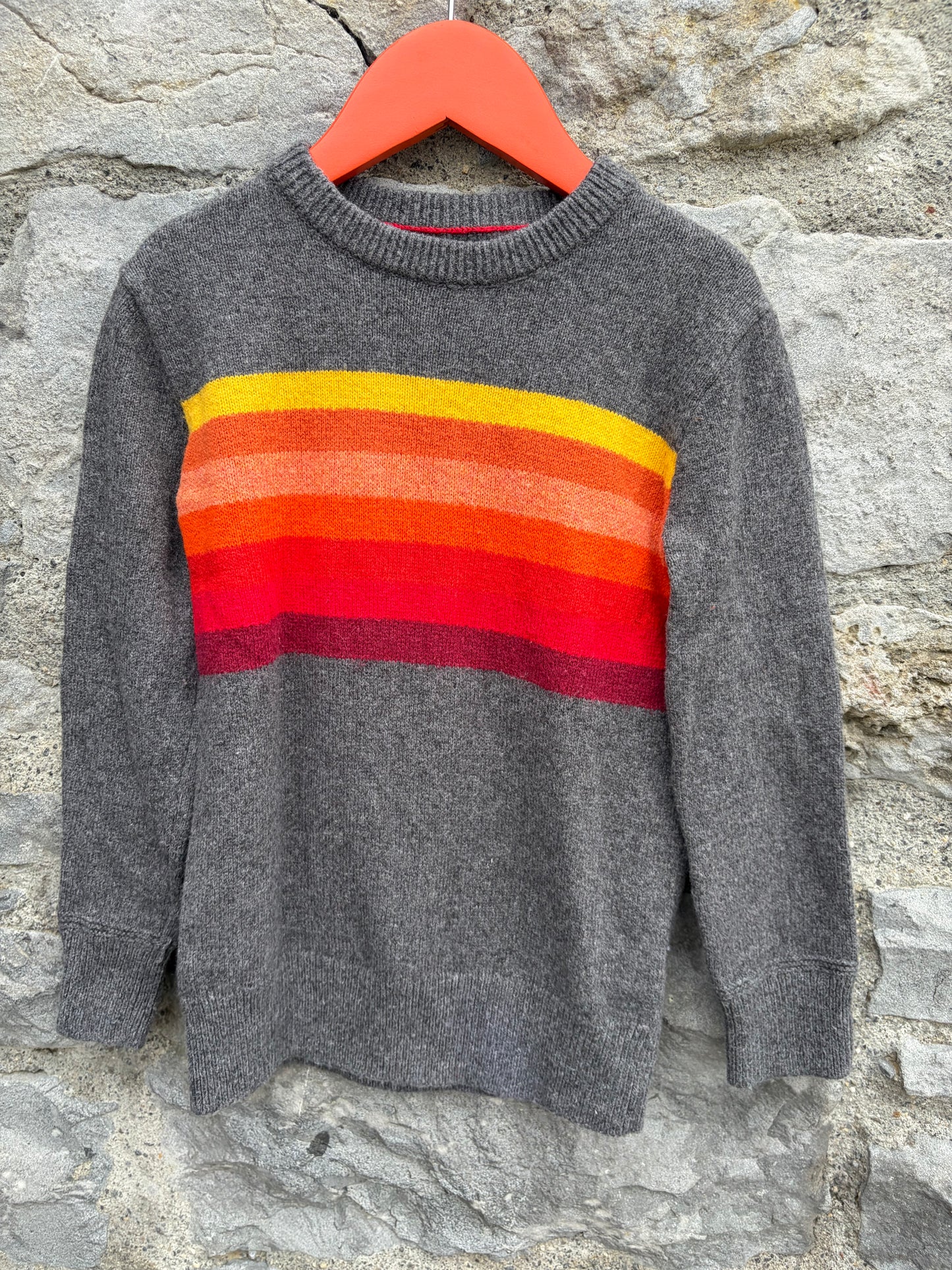 Orange stripes grey jumper  4-5y (104-110cm)