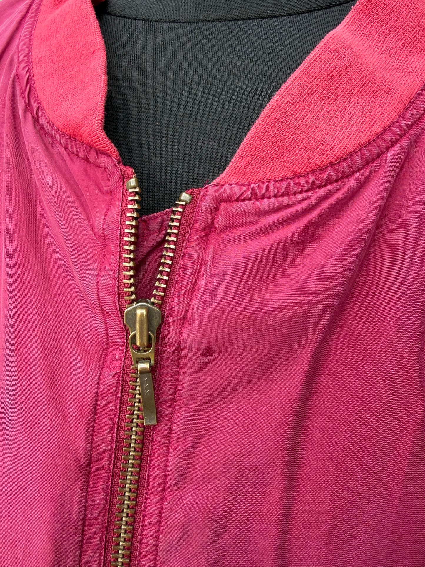 80s raspberry bomber jacket XL