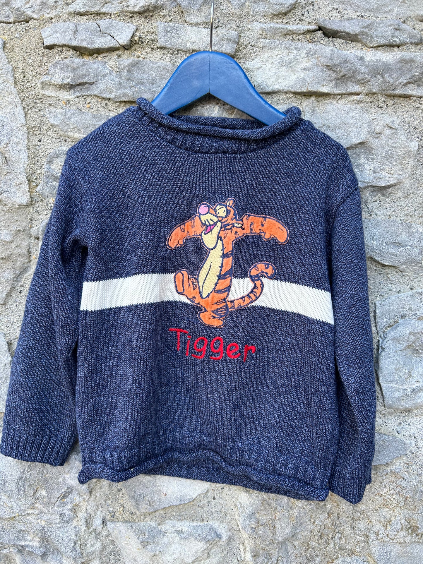 Y2K tiger navy jumper  4-5y (104-110cm)